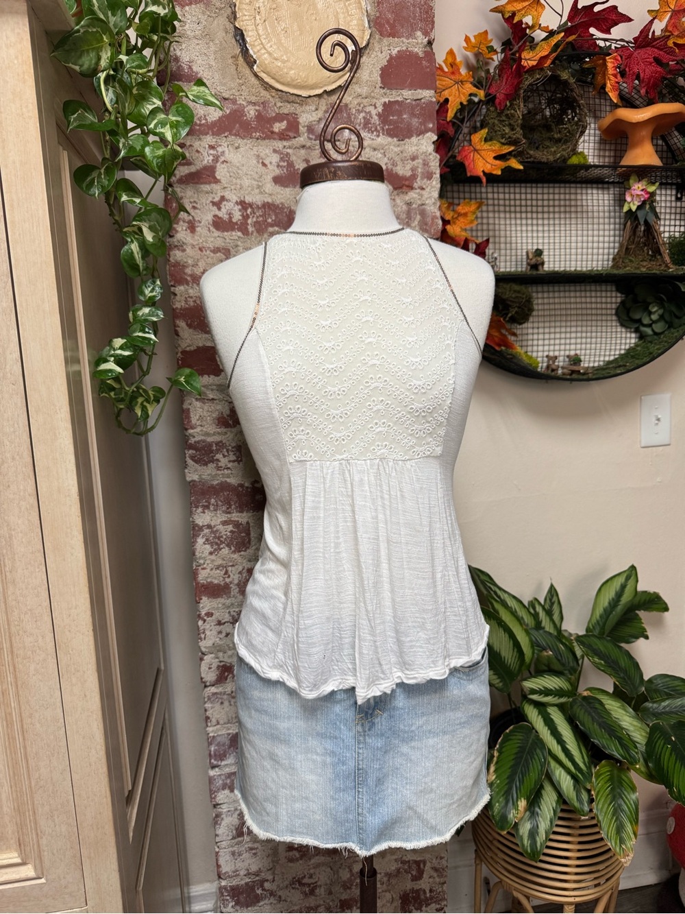Y2K American Eagle Sequin Embroidered Cami Tank Size S/P